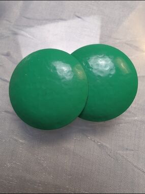 Source Unknown Green Round Dome Earrings